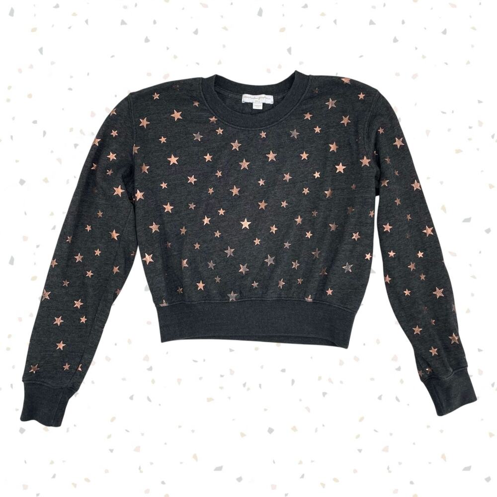 Spiritual Gangster Starry Vibe Crop Sweatshirt Pullover Top Foil Metallic Size S